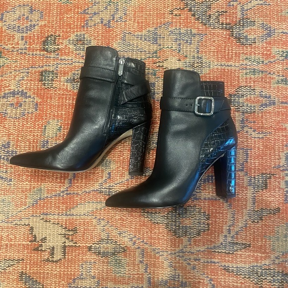 Sam Edelman Women’s ankle boot with pointed toe! Partial Croc-effect & Leather - Picture 1 of 3